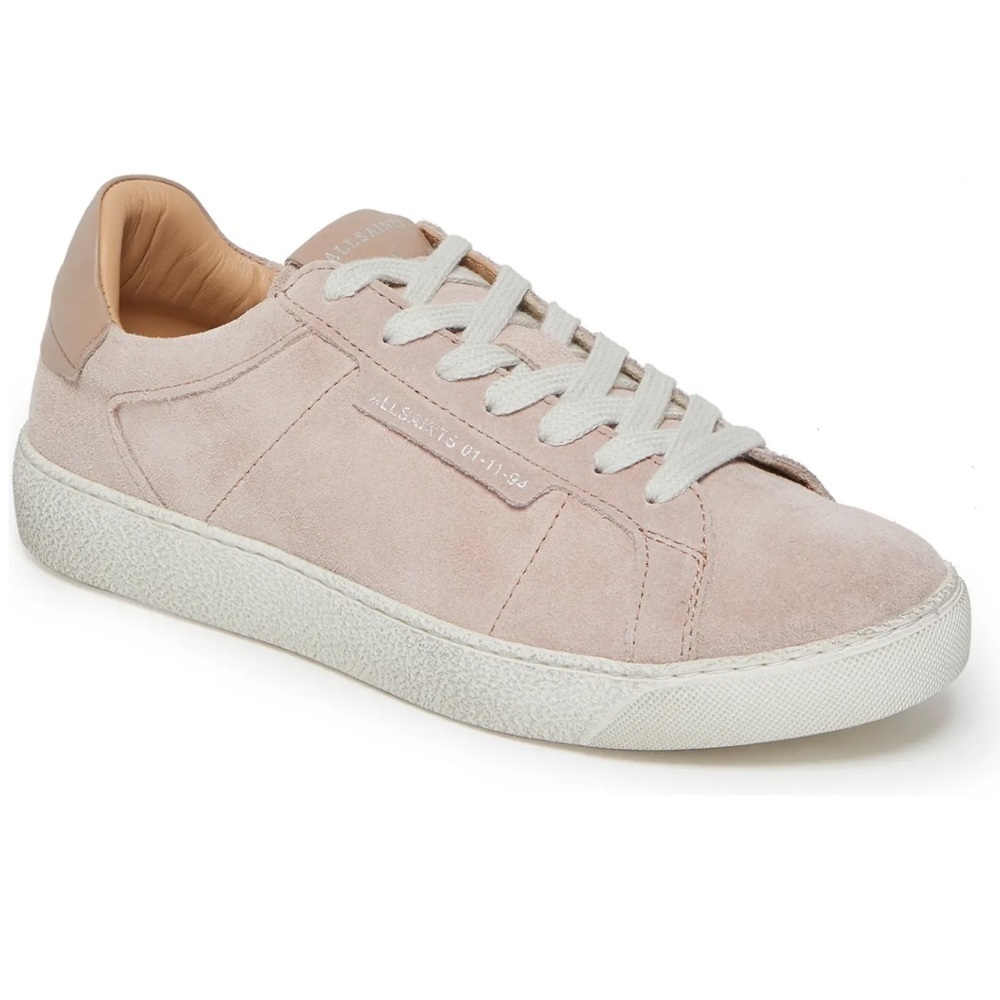 All Saints sheer suede lace up sneakers Sz 6 in Dirty Pink new